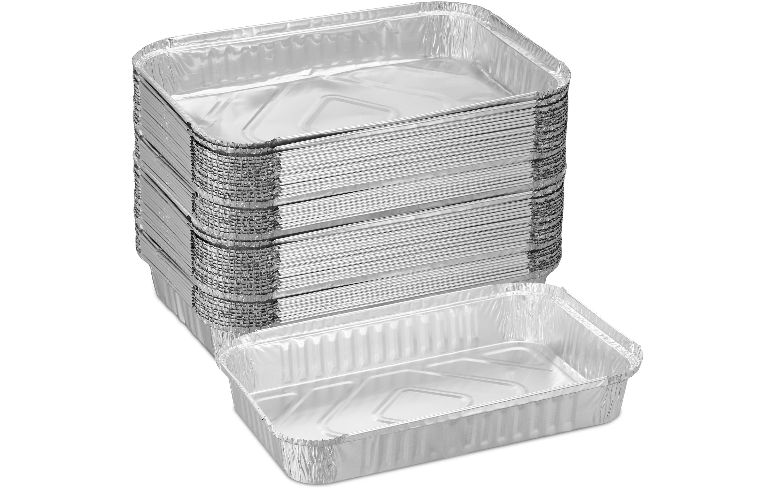 relaxdays Grillschale 50er Set Aluminium, ca. 4,5 x 31 x 21 cm