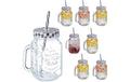 relaxdays Trinkglas Summer 8er Set Glas, 500ml, schwarz/weiss