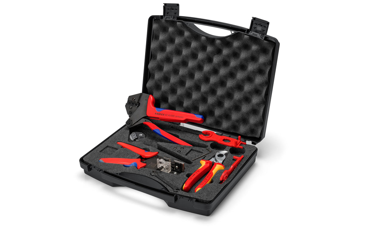 KNIPEX Werkzeugkoffer PV für MC4, 7-teilig für Solar-Steckverb. MC4 (Multi-Contact)