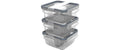 Rotho Set Kühlschrankdose Glas CLIC&LOCK 3teilig Set, 3x 0.75L