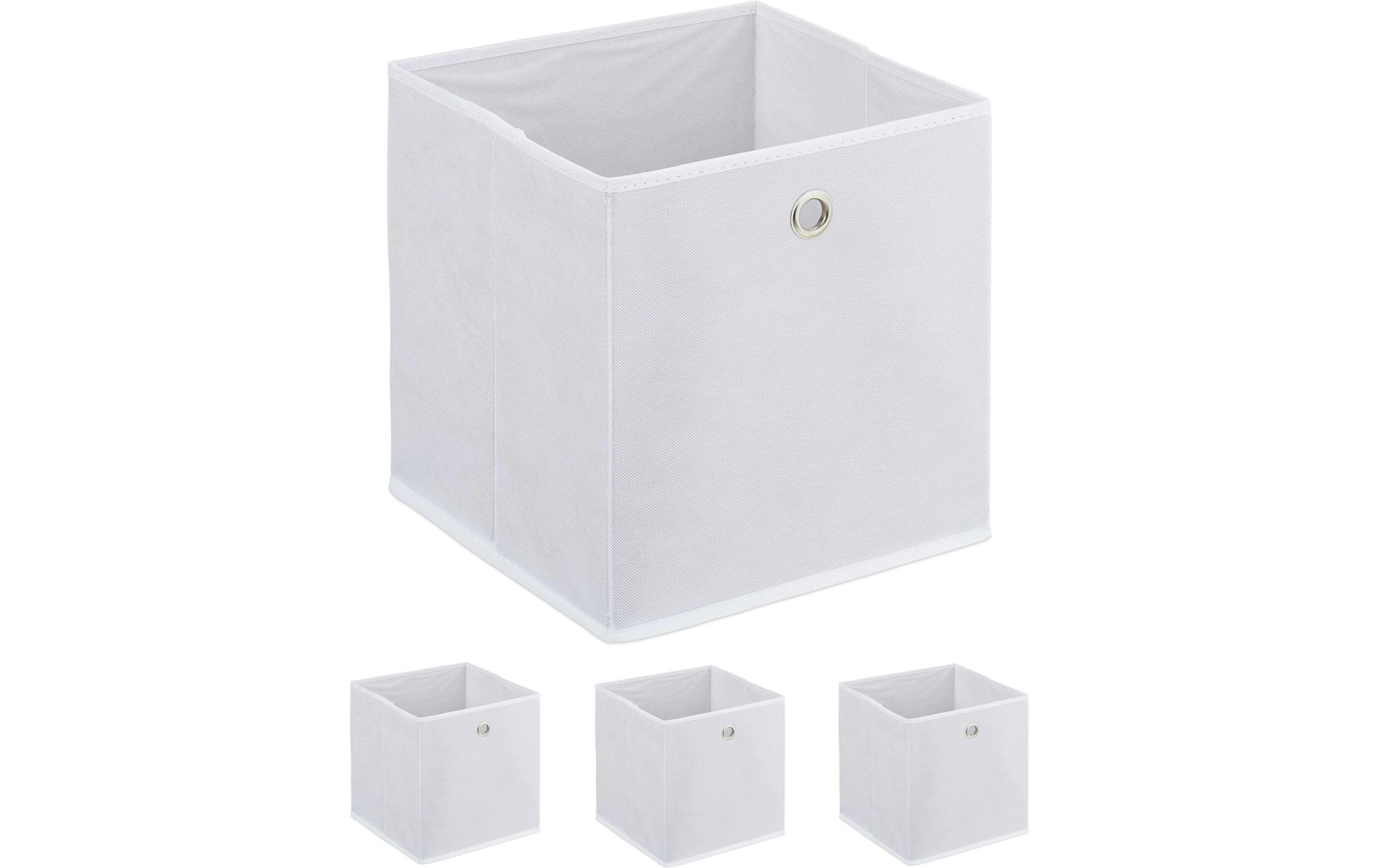 Relaxdays Aufbewahrungsbox 4er Set Weiss