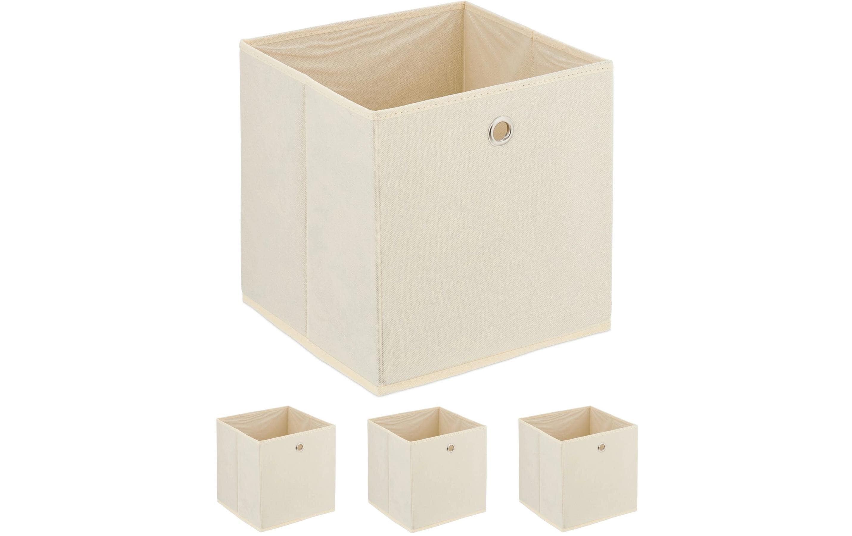 Relaxdays Aufbewahrungsbox 4er Set Creme