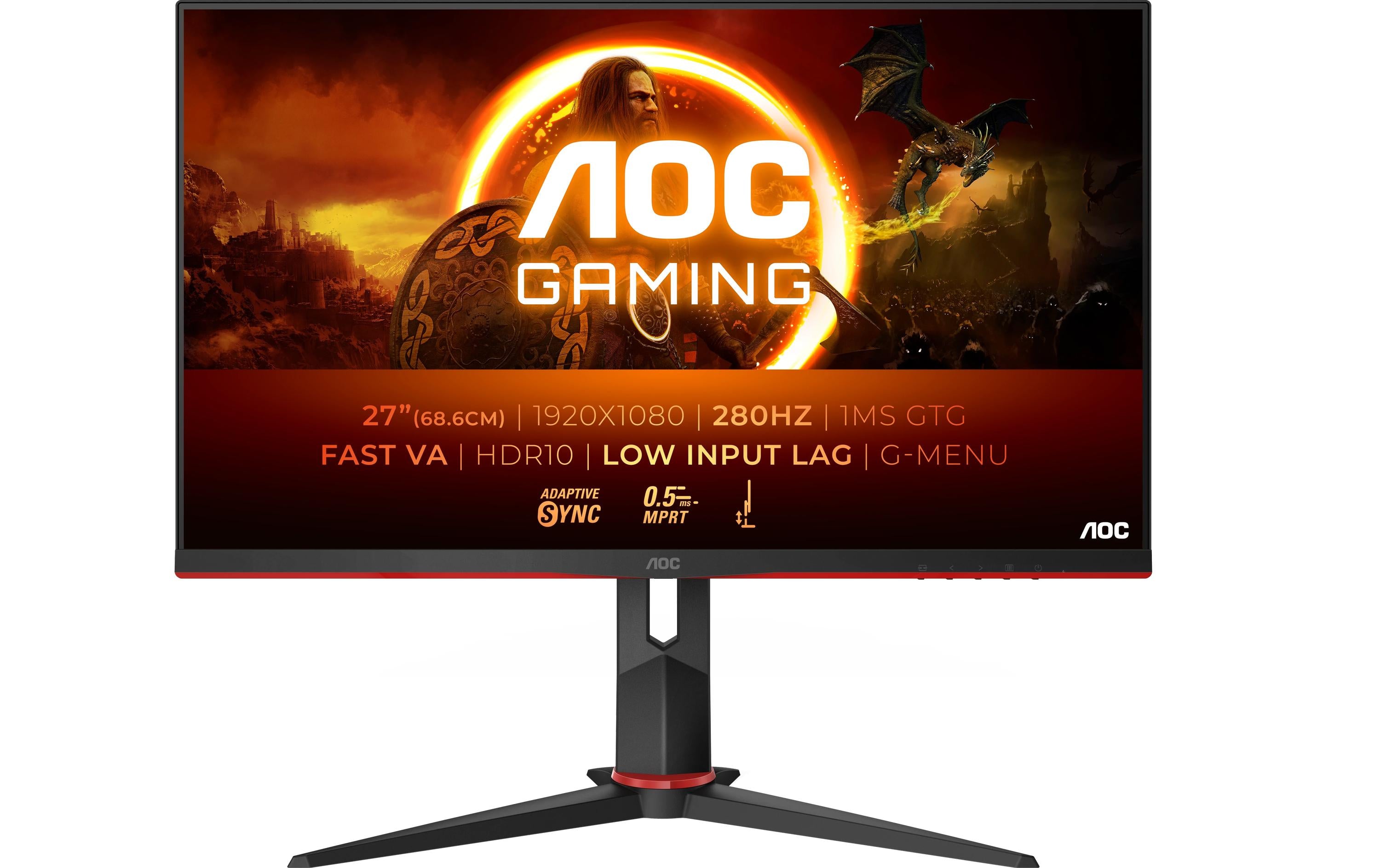 AOC 27" 27G2ZN3/BK, 1920x1080, 280 Hz, VA HDMI, DP, Pivot, HV