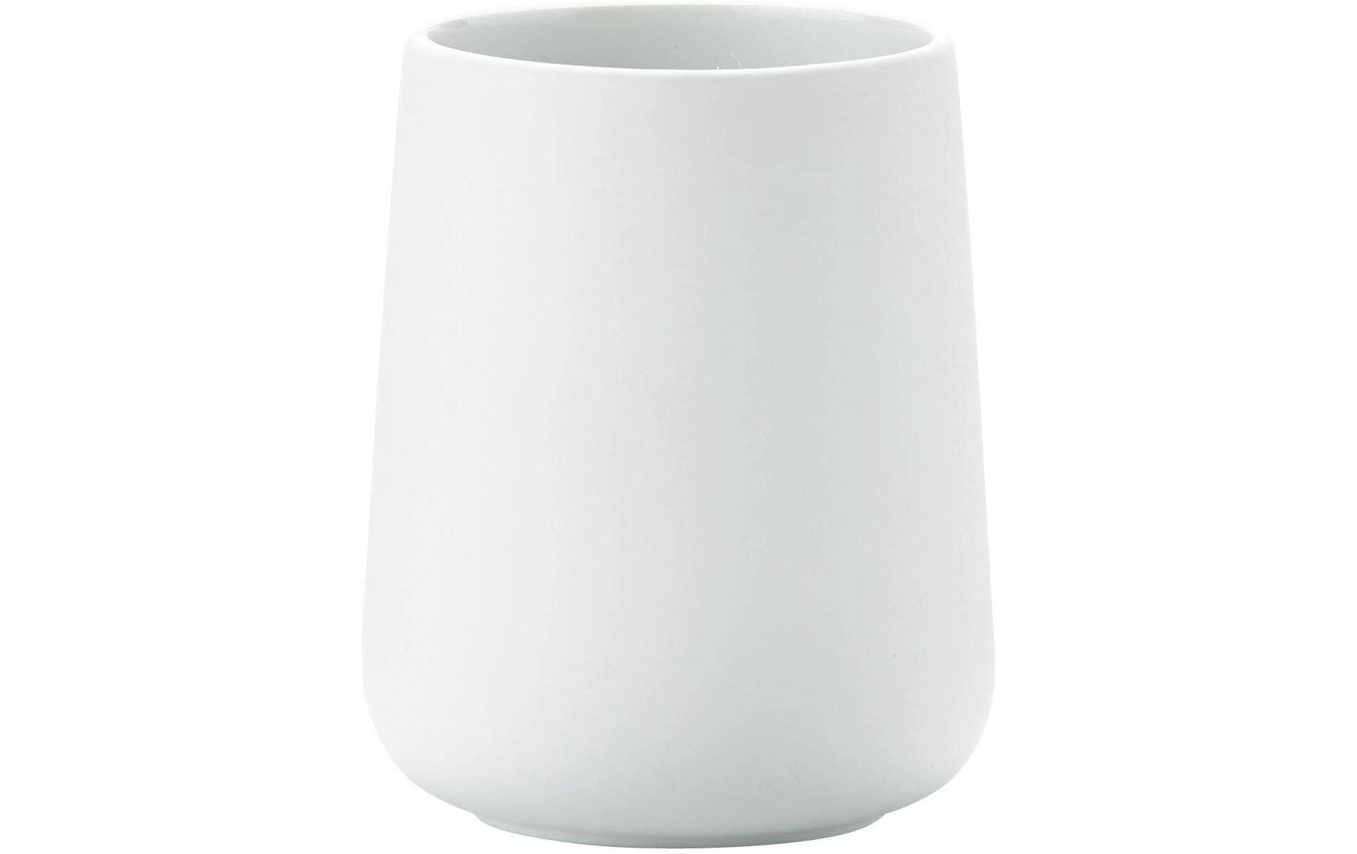 Zone Zahnputzbecher Nova weiss H:10cm D:8cm, Porzellan