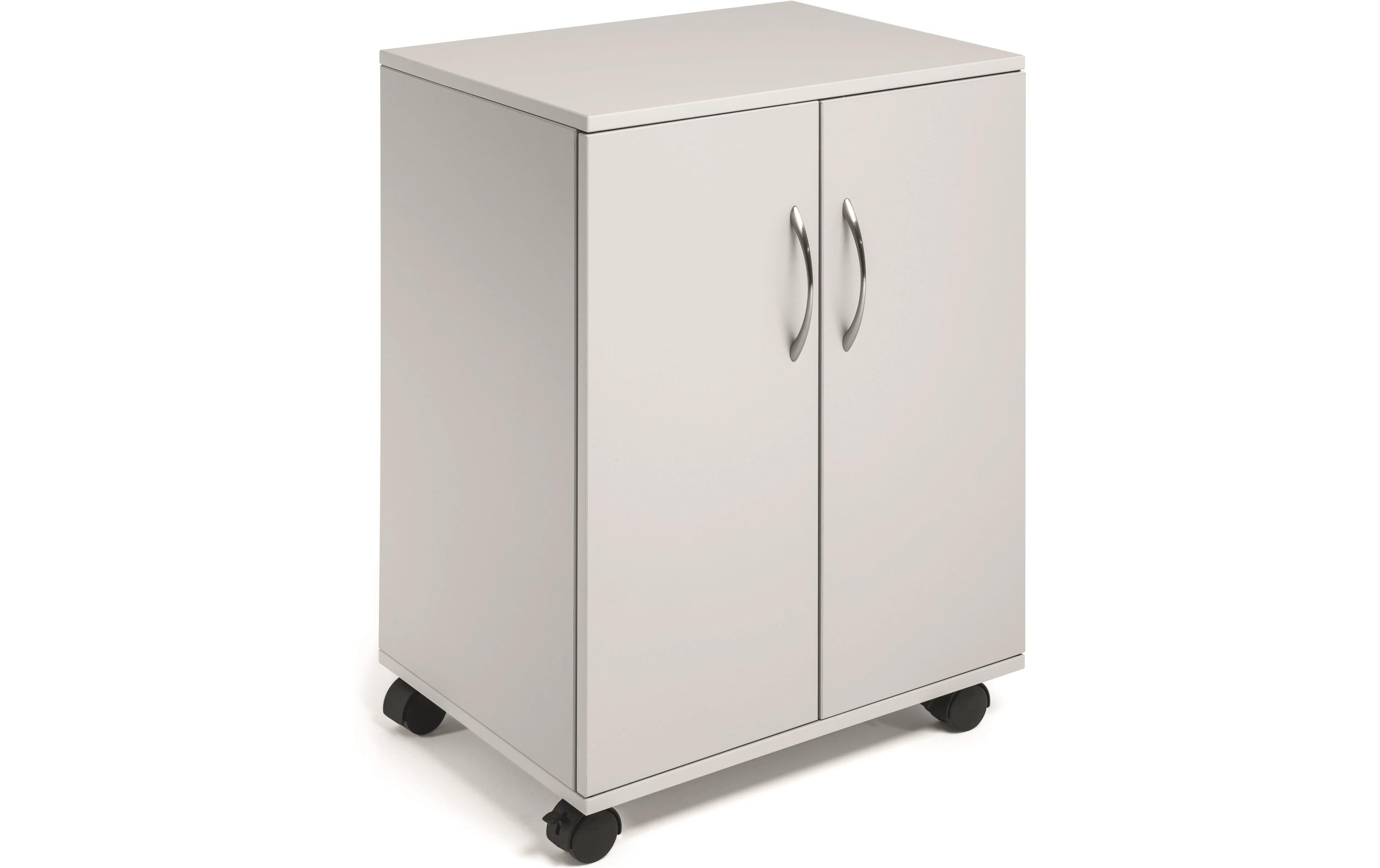 Durable Multifunktionswagen 74/53 grau geschlossen mit 2 Flügeltüren, 2 feste Böde