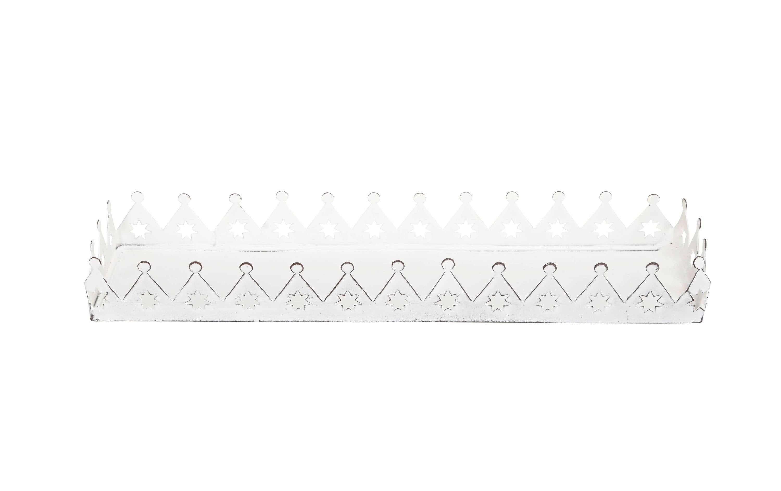 COCON Tablett, 28 x7.5 x 3cm, weiss Eisen, Shabby Chic Look