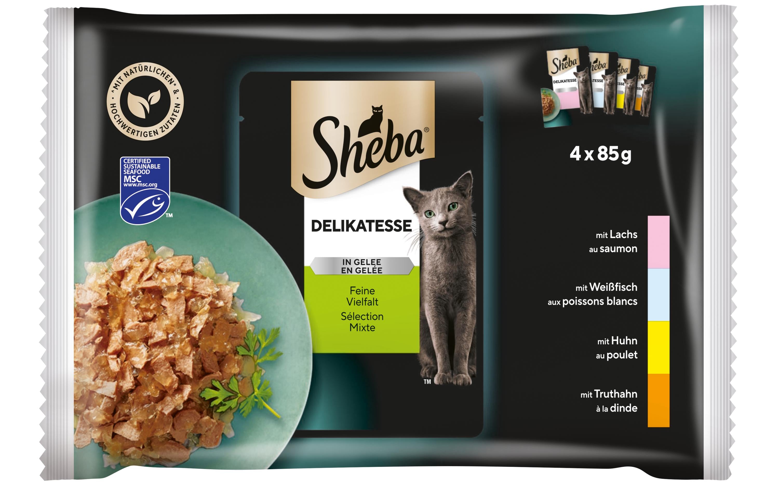 Sheba Delikatesse in Gelee Feine Vielfalt 4x85g