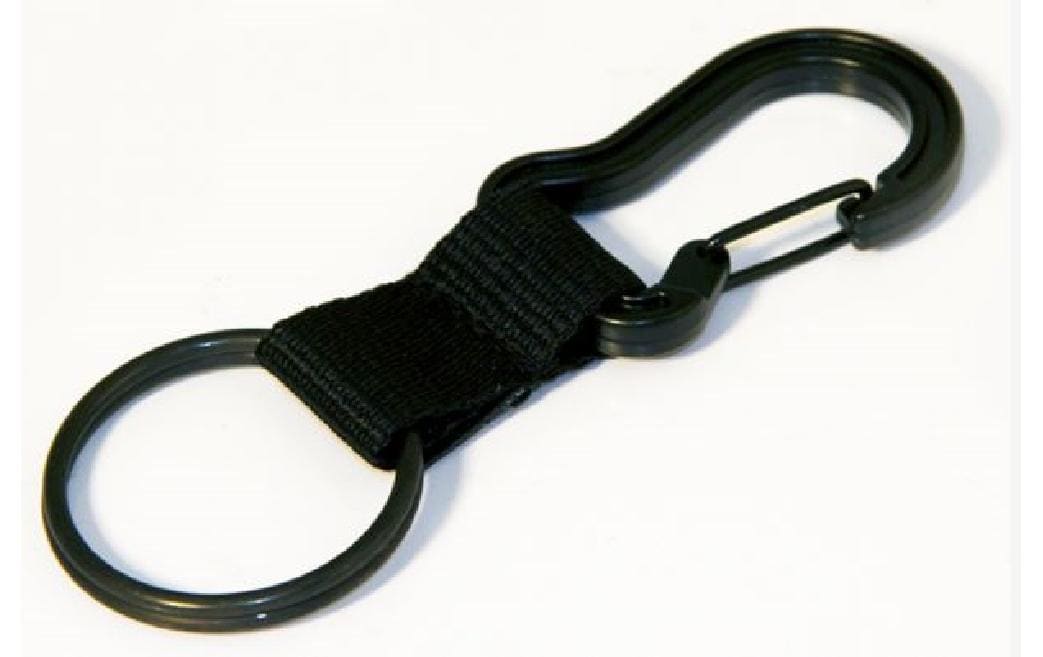 Key Bak Schlüsselring KB 8200 mit Karabiner, Nylon Schwarz/Grau