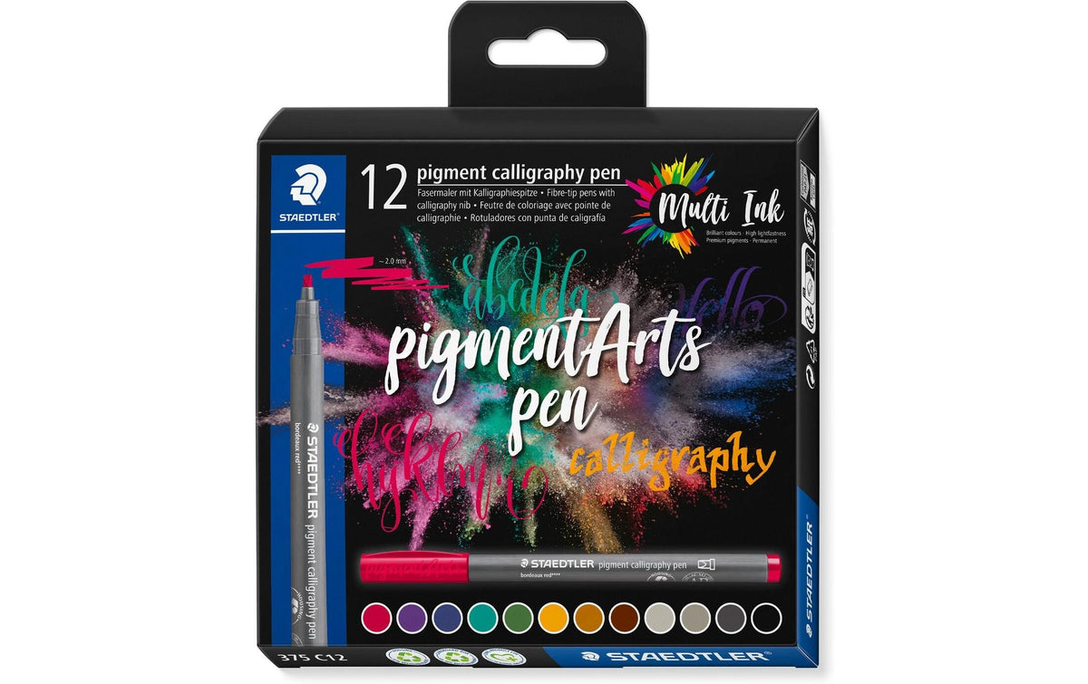 STAEDTLER Pigment Brush Pen 12er Schachtel Calligraphy