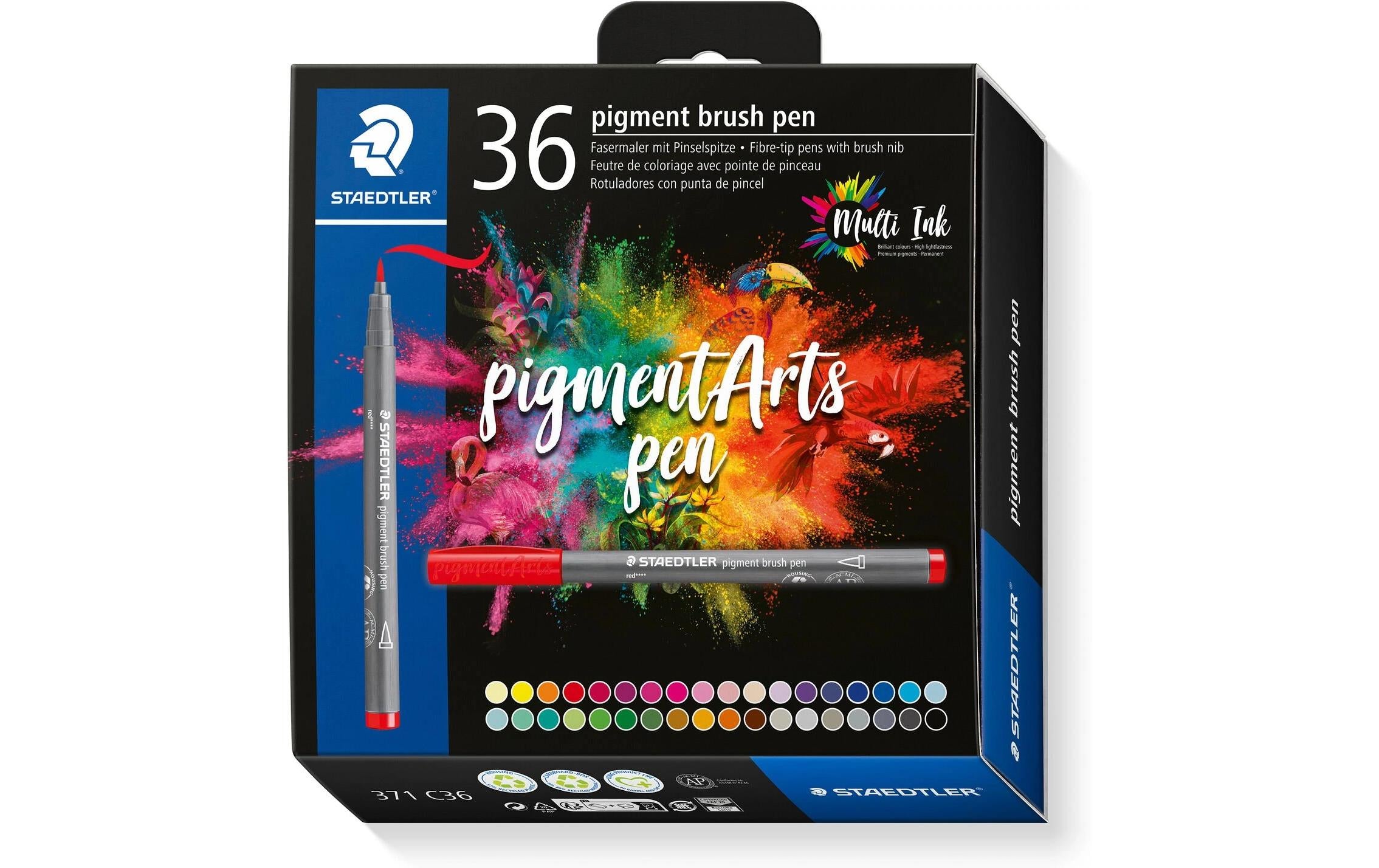 STAEDTLER Pigment Brush Pen 36er Schachtel Pigment