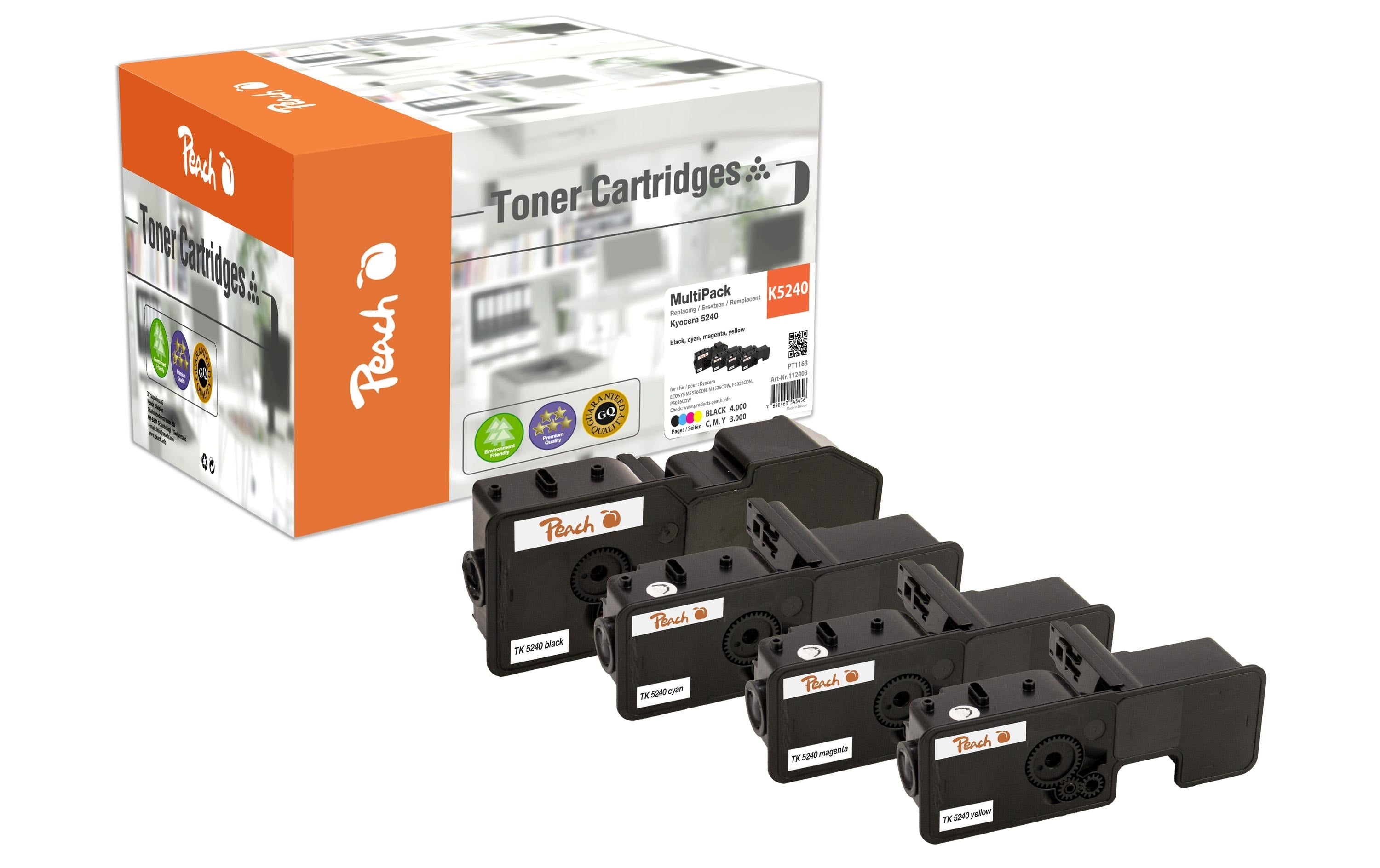Peach Toner Kyocera TK-5240 MultiPack bk, c, m, y, 1x4000, 3x3000