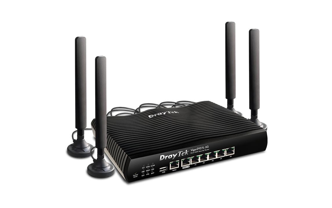 Draytek 2927L-5G: 5G-Router 3.6Gbps 5G, 50xVPN, 5xGE, VLAN