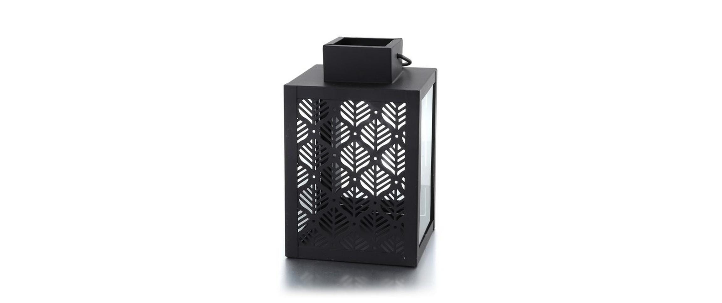 balthasar Laterne Leaf, Schwarz 10x16x10 cm (NxHxT), Metall