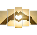 Wallxpert Bild Love  5-teilig MDF, Grösse Total: 110 x 60 cm