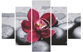 Wallxpert Bild Orchidee 5-teilig MDF, Grösse Total: 92 x 56 cm