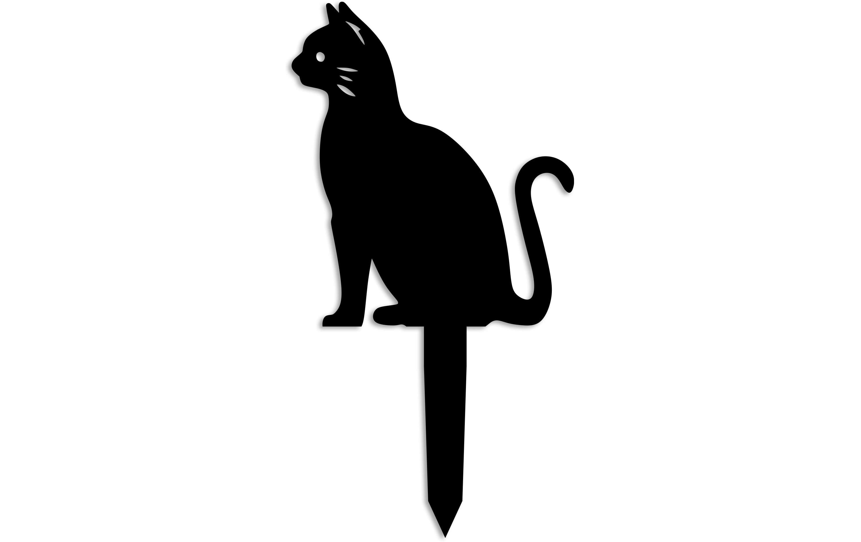 Wallxpert Gartenstecker Katze Metall, 38 x 20 cm