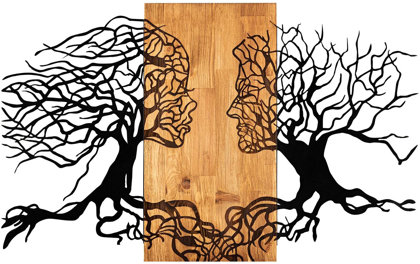 Wallxpert Wanddeko Tutku Metall/MDF, Grösse: 92 x 3 x 58 cm