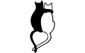 Wallxpert Wanddeko Love Cats Metall, Grösse: 33x70cm