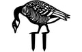 Wallxpert Gartensticker Ente Metall, 44 x 50 cm