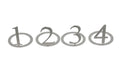 COCON Kerzenring Zahlen 1-4, Set à 4 Stk. 3x3 cm, silber, Eisen