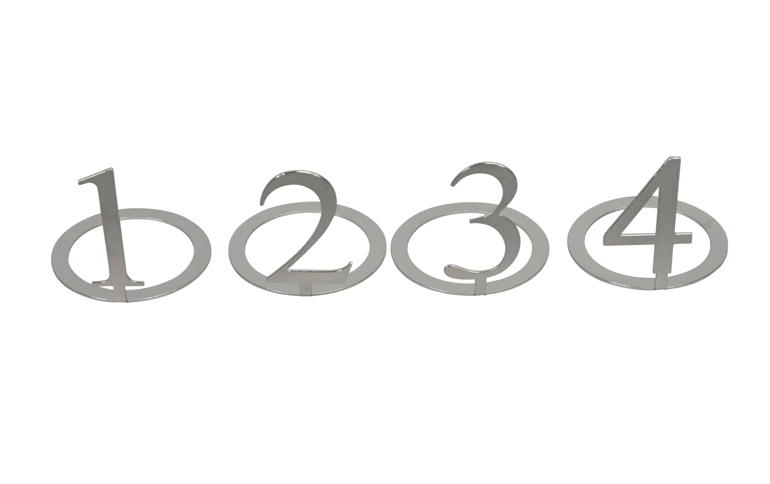 COCON Kerzenring Zahlen 1-4, Set à 4 Stk. 3x3 cm, silber, Eisen