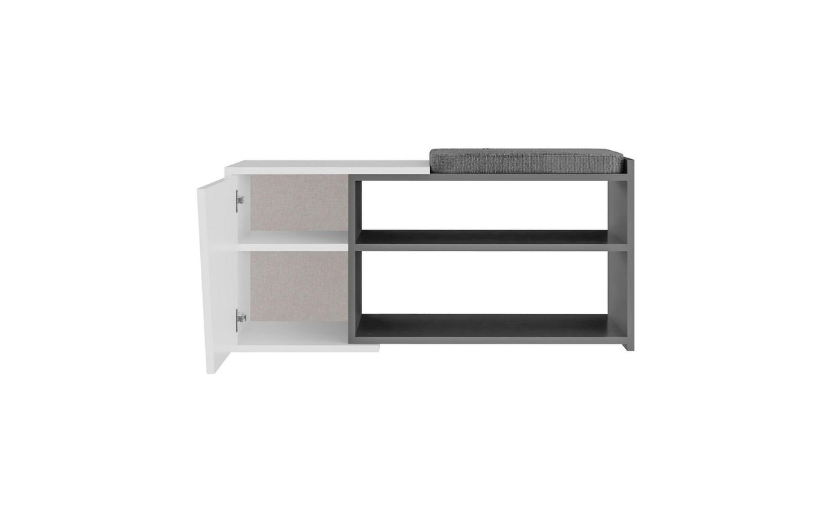 Woody Fashion Schuhschrank Fiona Weiss Span melaminbeschichtet, 104x37x47cm
