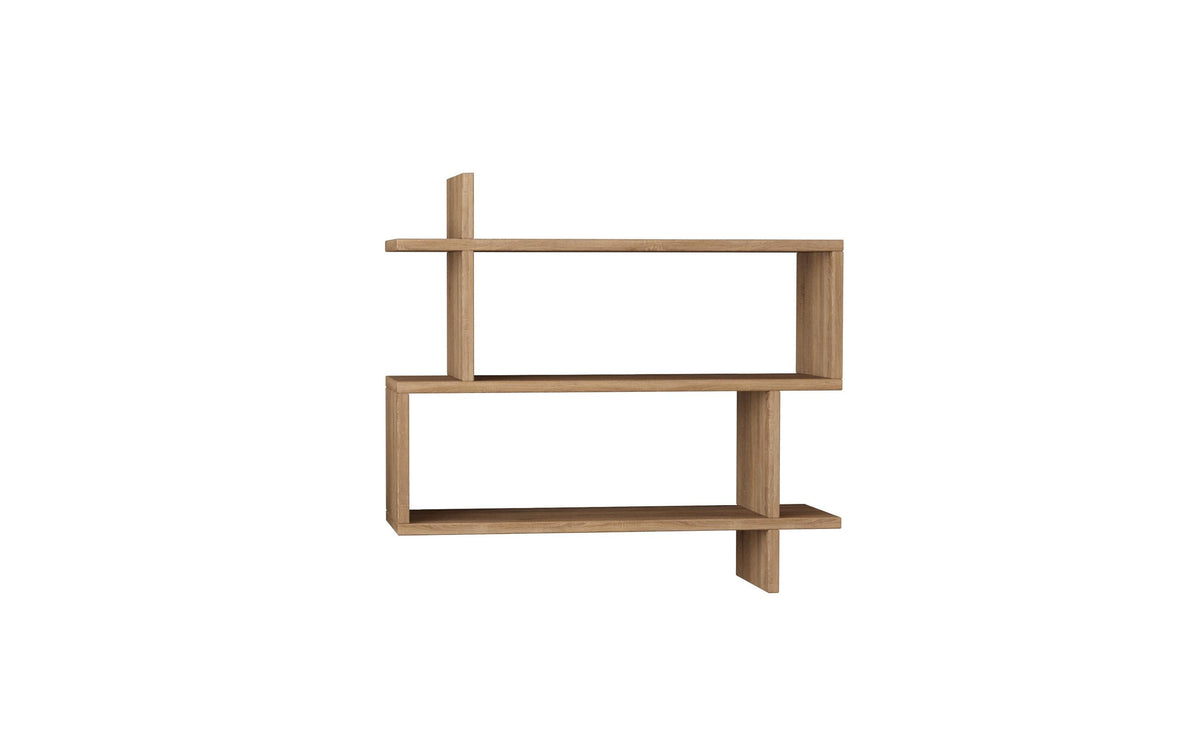 Woody Fashion Wandregal Paralel Eiche Span melaminbeschichtet, 70x65.5x22cm