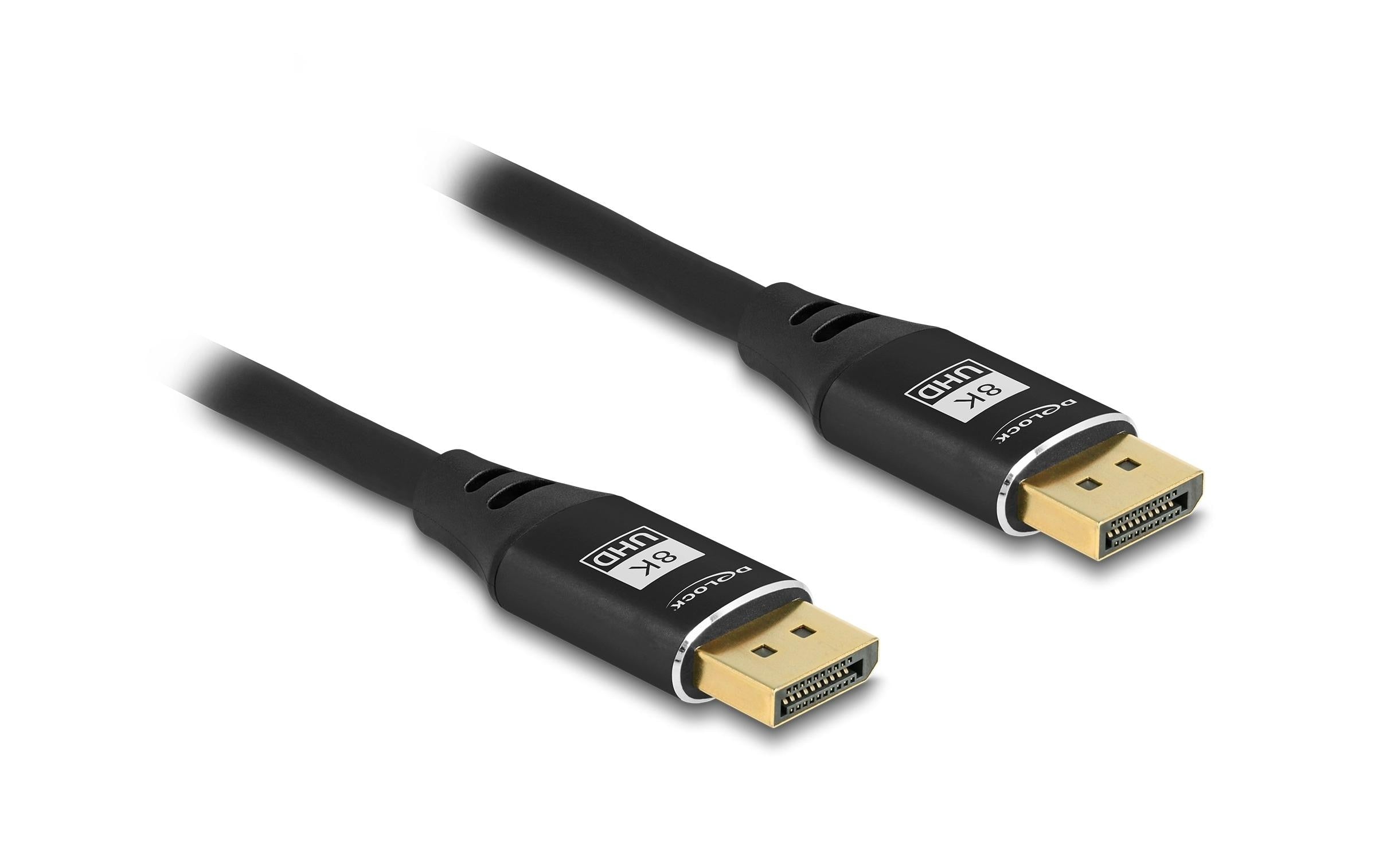 Delock DisplayPort Kabel 8K 60Hz Metall, schwarz, 2m