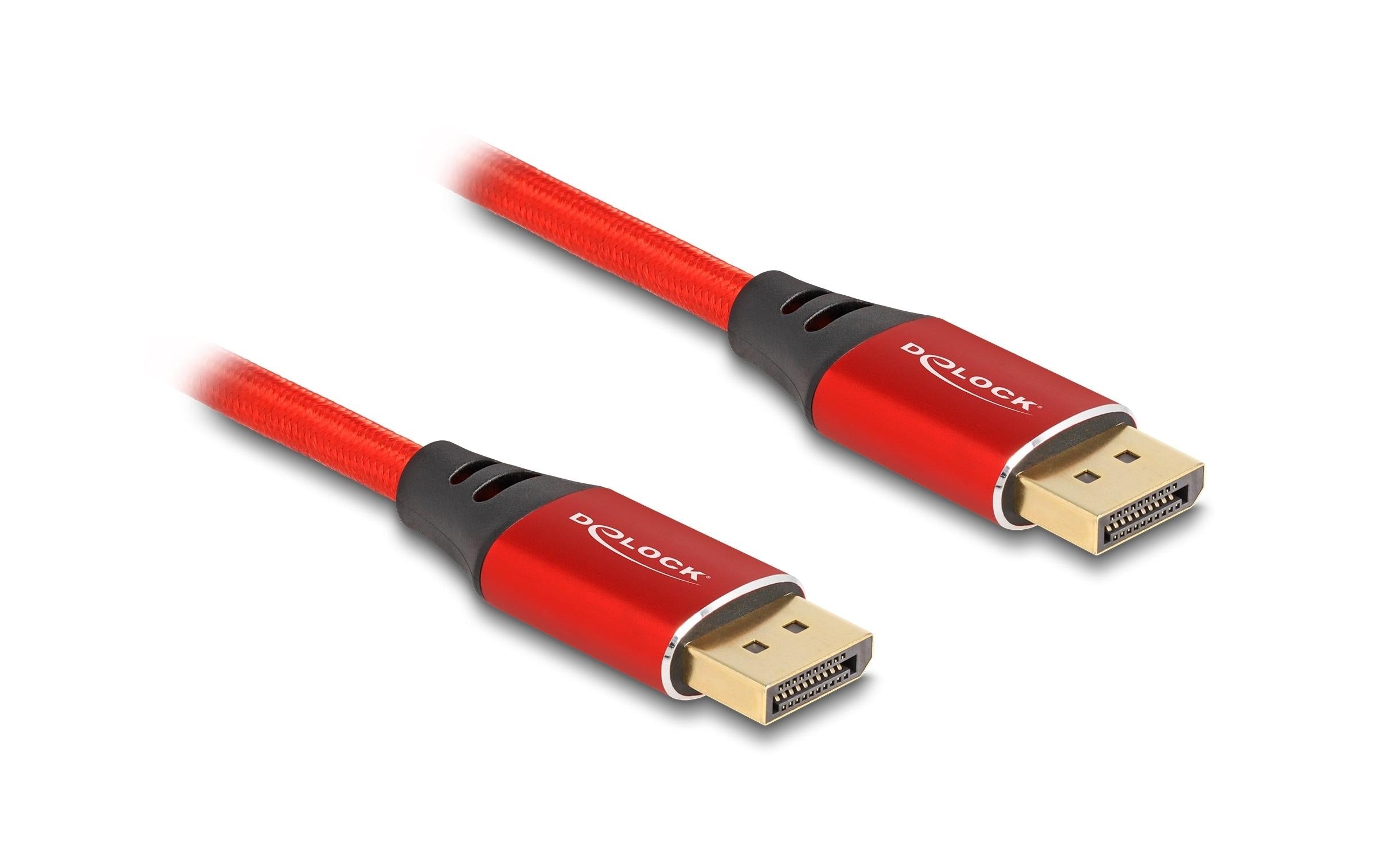 Delock DisplayPort Kabel 16K 60Hz Metall, rot, 2m