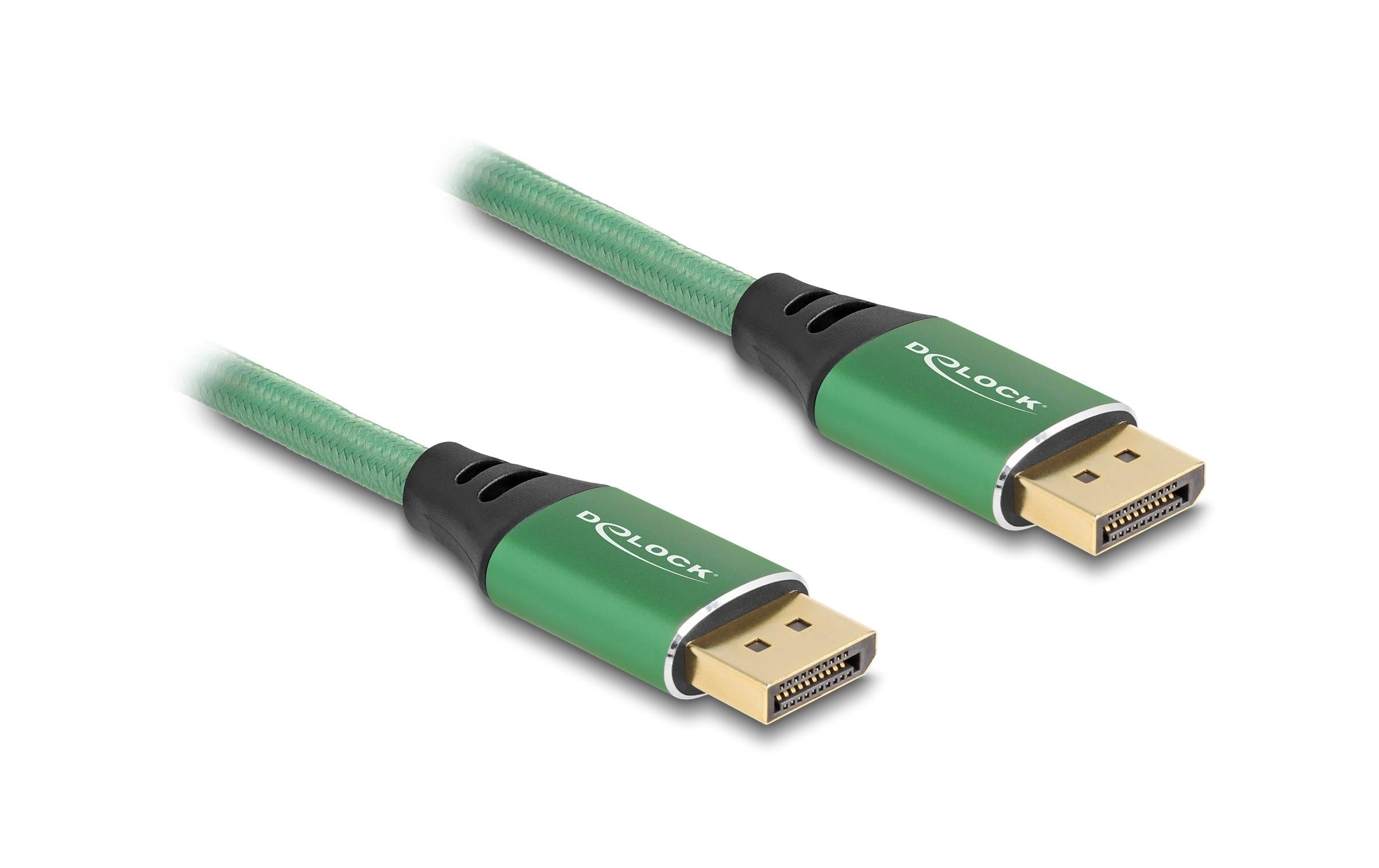 Delock DisplayPort Kabel 16K 60Hz Metall, grün, 2m