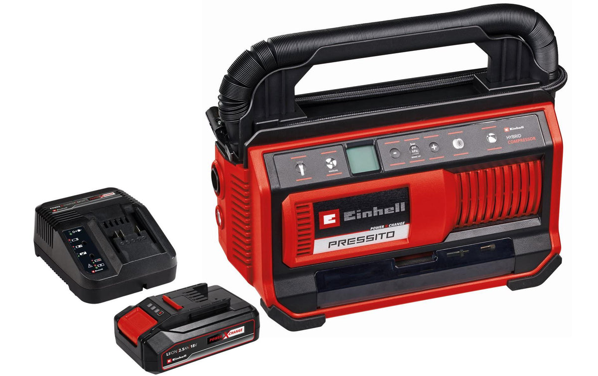 Einhell Pressito 18/25 (1x2.5Ah) Kit Hybrid-Kompressor (inkl Akku&Charger)