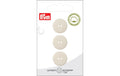 Bu Prym  Knopf BW/Poly-Knopf rec. 2-Loch 18 mm, Karte 3 Stück, creme