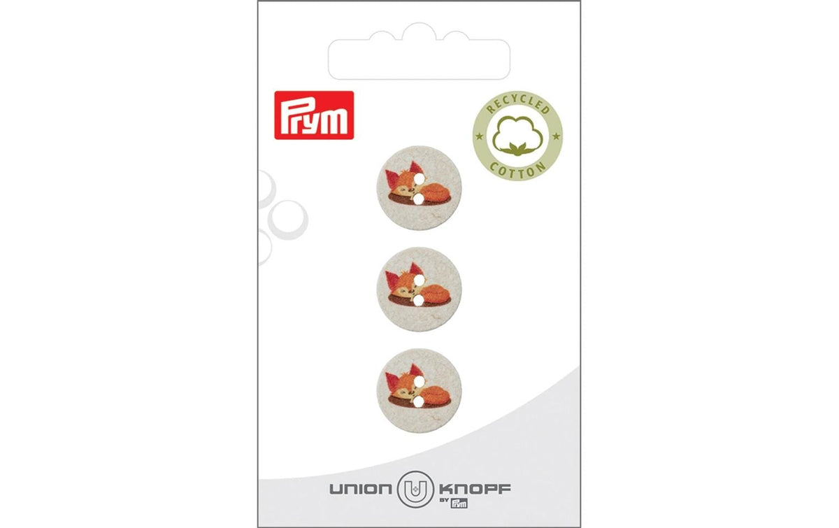 Bu Prym  Knopf BW/Poly-Knopf rec. 2-Loch 15 mm, Karte 3 Stück, creme