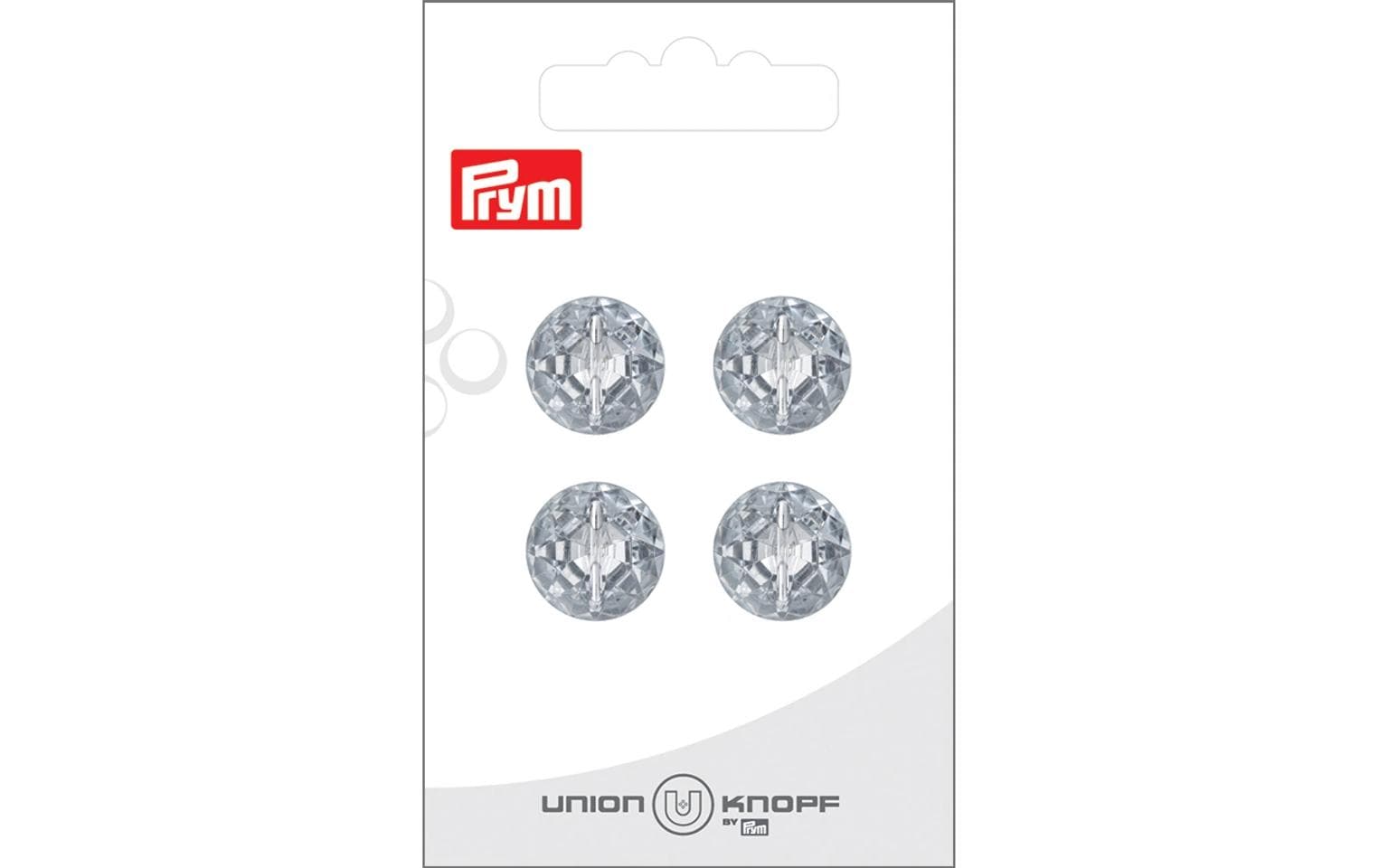 Bu Prym  Knopf Poly-Knopf Öse 15 mm, Karte 4 Stück, transparent
