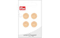 Bu Prym  Knopf Holzknopf 2-Loch 15 mm, Karte 4 Stück, beige