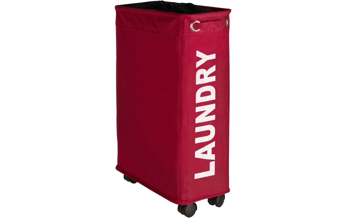 Wenko Wäschesammler Corno Rot 18.5 x 40 x 60 cm, mit Rollen, 43 L