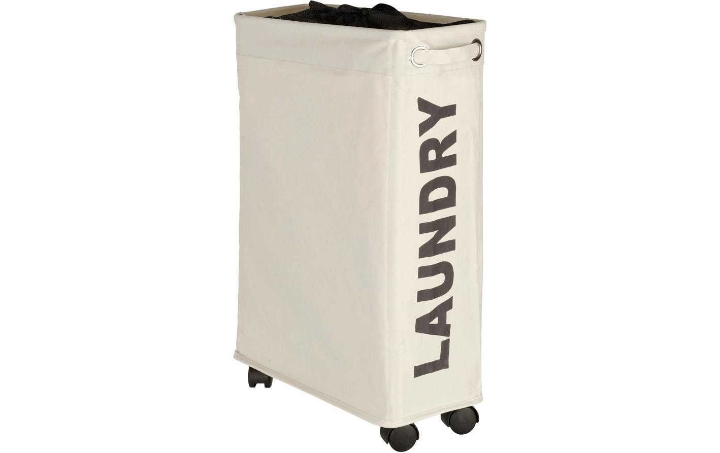 Wenko Wäschesammler Corno Beige 18.5 x 40 x 60 cm, mit Rollen, 43 L