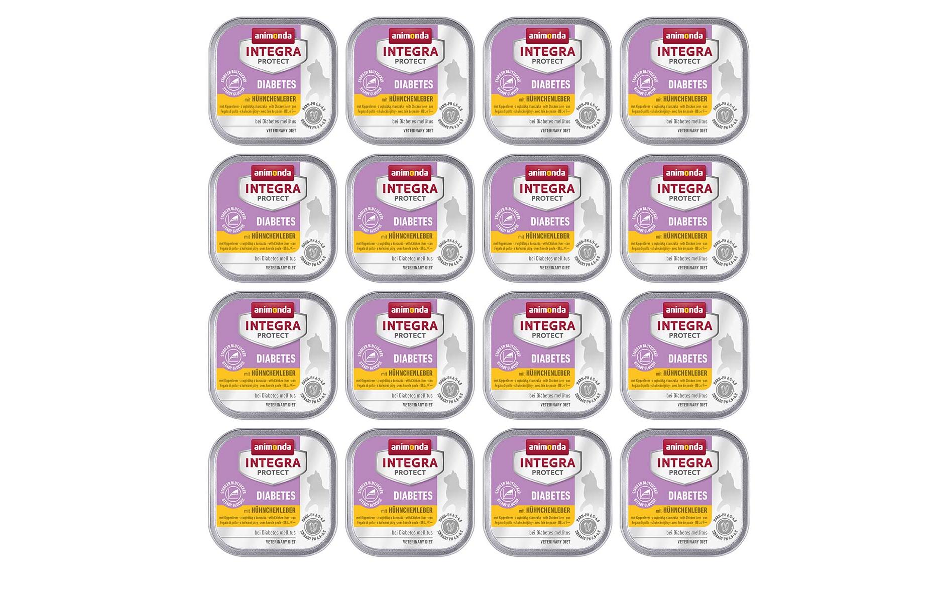 Animonda Integra Cat Diabetes 16x100g Kit Hühnchenleber