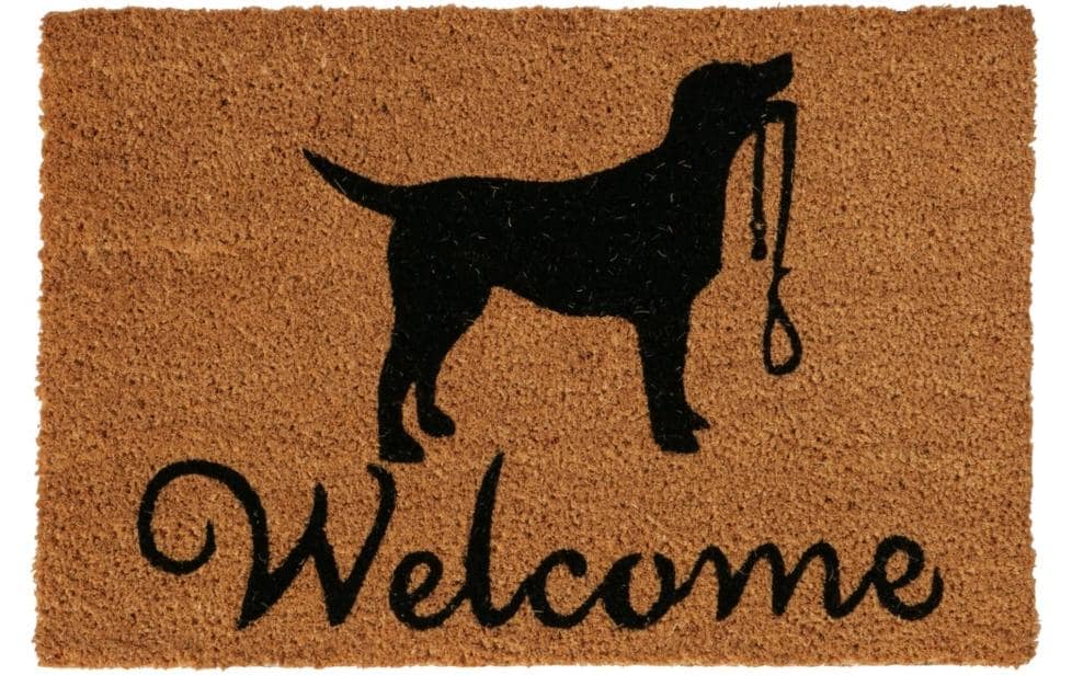 Boltze Fussmatte Dog L:60 cm, PVC, Kokos, Schwarz, Natur
