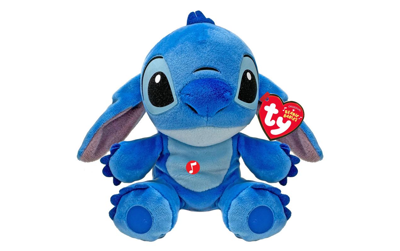 TY Stitch Soft Plush Beanie blau