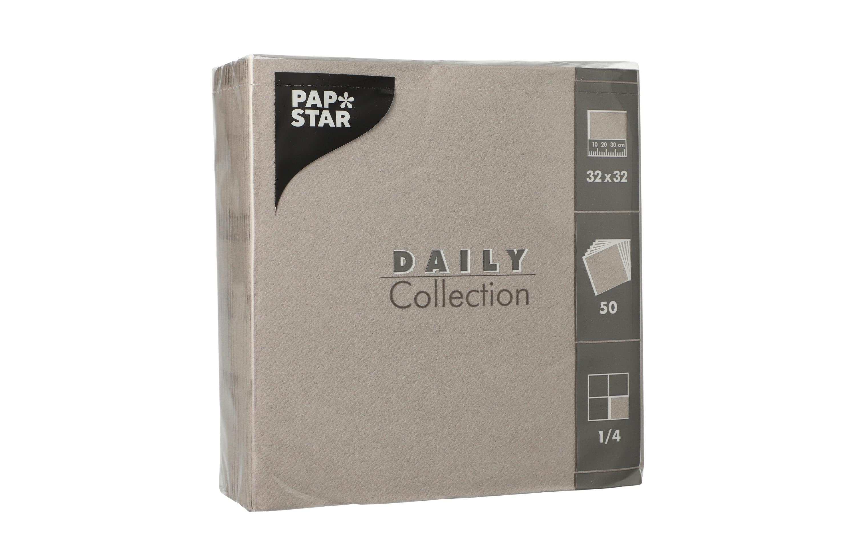 Papstar Servietten Daily Collection grau 32x32 cm, 50 Stück