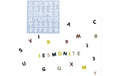 Jesmonite Giessform Silikon Alphabet + Zahlen, 13,5cm x 13,5cm x 0,5cm