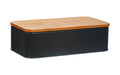 Zeller Present Brotkasten Schwarz Metall/Bambus, 42,5 x 23 x 13 cm