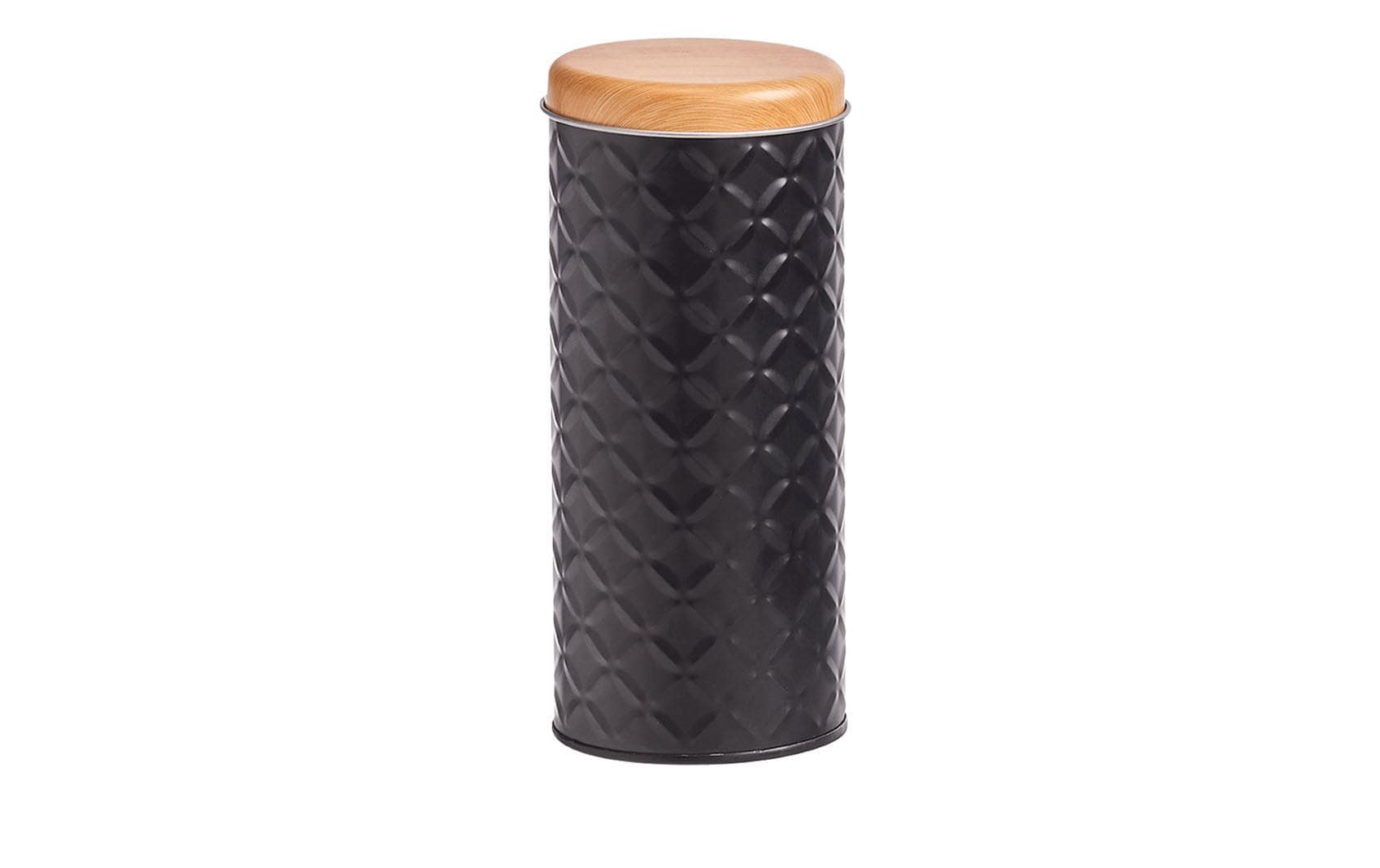 Zeller Present Vorratsdose Scandi Metall, Ø 7,5 x 18 cm, 680 ml, Schwarz