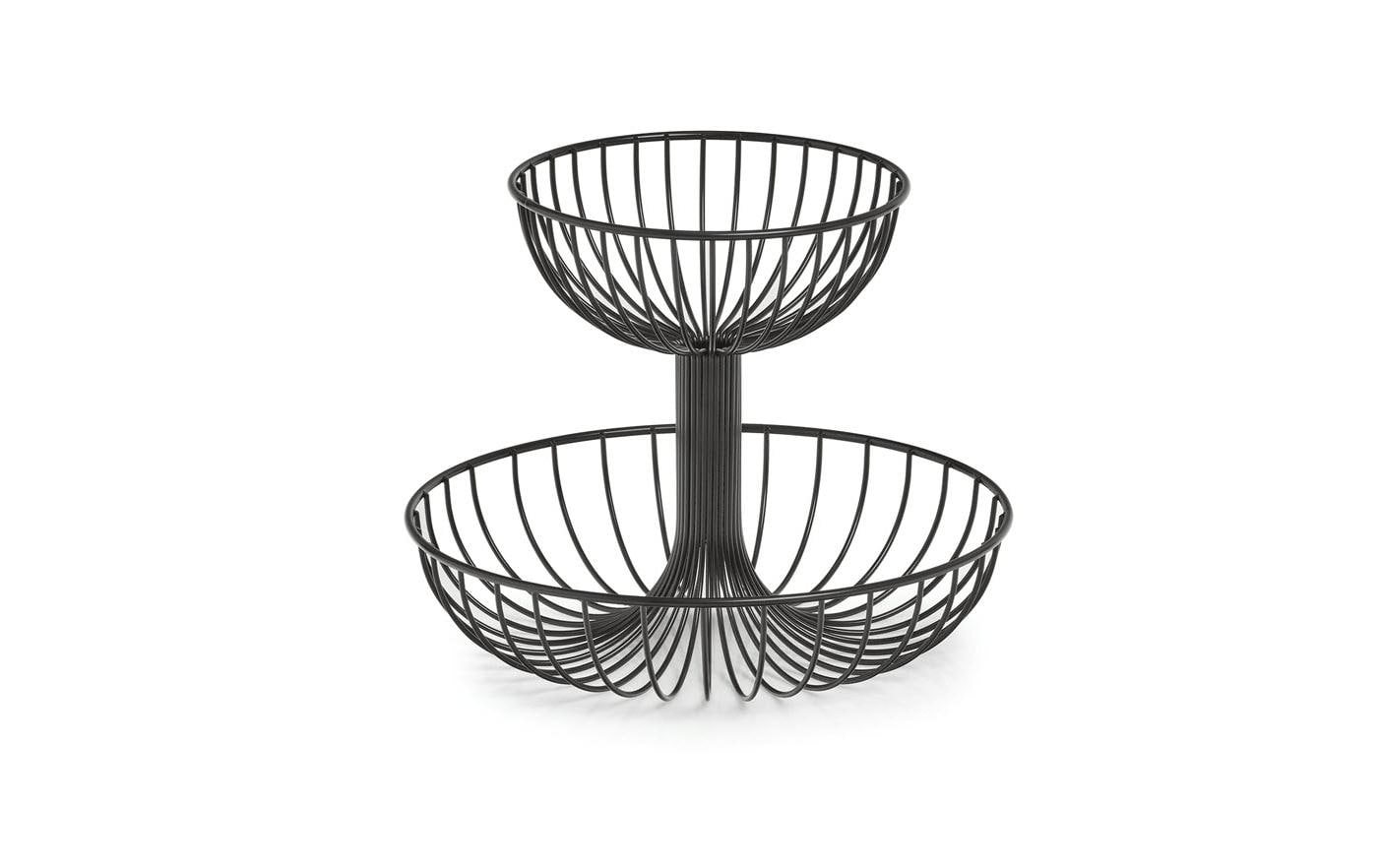 Zeller Present Früchtekorb Etagere Metall, Ø 32 x 25,8 cm, Schwarz