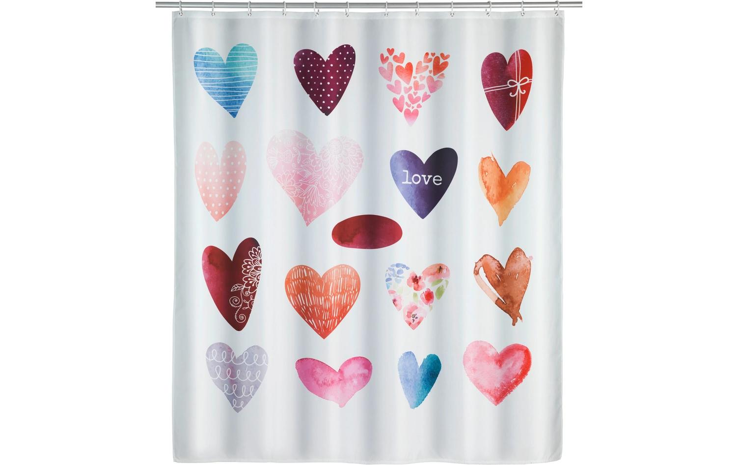 Wenko Duschvorhang Love 100% Polyester, (B x H): 180 x 200 cm