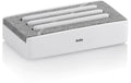 Kela Seifenschale Cube Weiss Poly/Eichenholz, L12 / B7 / H3 cm