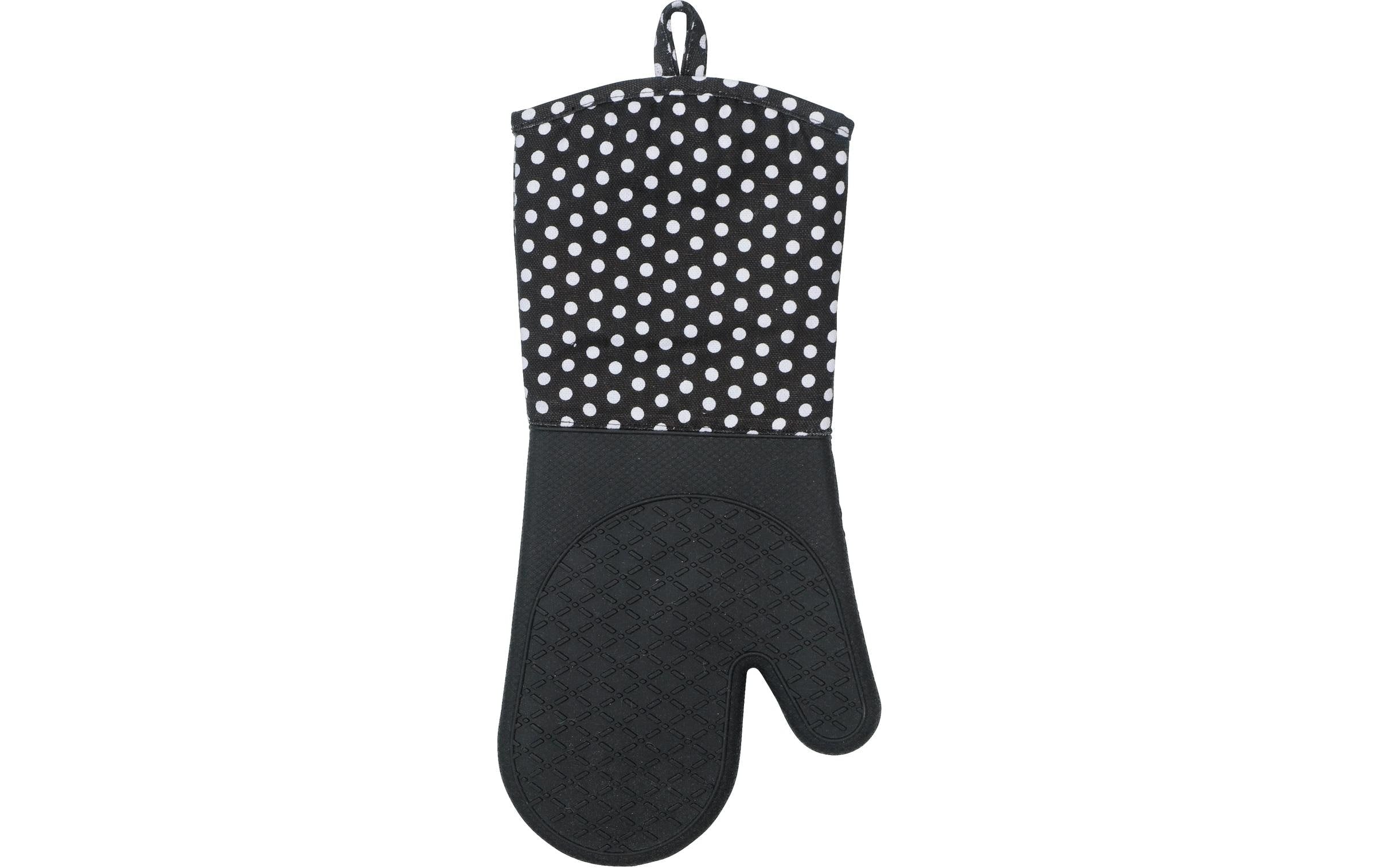 Wenko Küchenhandschuhe Punkte 2er Set, 18,5 x 37,5 cm, Schwarz
