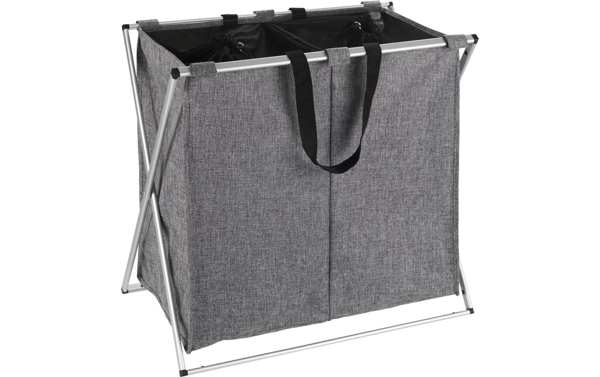 Wenko Wäschesammler Duo Grau Meliert 59 x 57 x 38 cm, 120 Liter