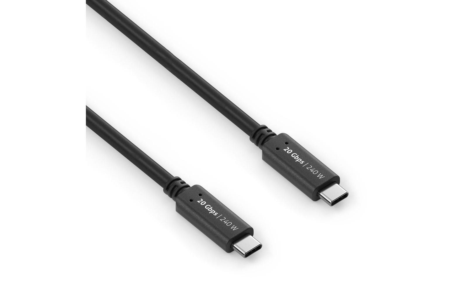 PureLink USB4 Gen2 USB-C-C, 100cm, Schwarz 20Gbps, 5A, Power Delivery bis 240Watt, DP